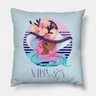 Virgo Zodiac Sign | Circle Beautiful Girl Pillow