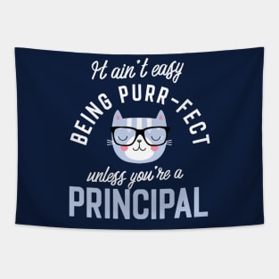 Principal Cat Lover Gifts - It ain't easy being Purr Fect Tapestry