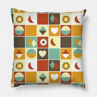 Southwest Geometric Pattern Brown Yellow Blue Pillow