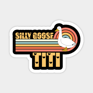 Vintage Retro Sunset Silly Goose Titi Magnet