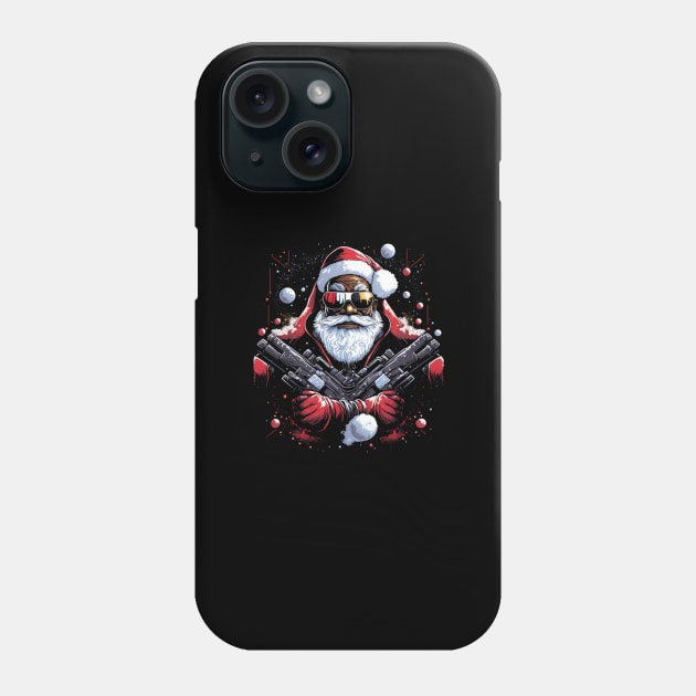 Hood Santa, Black Santa, Afro Santa, Black Christmas Phone Case by UrbanLifeApparel