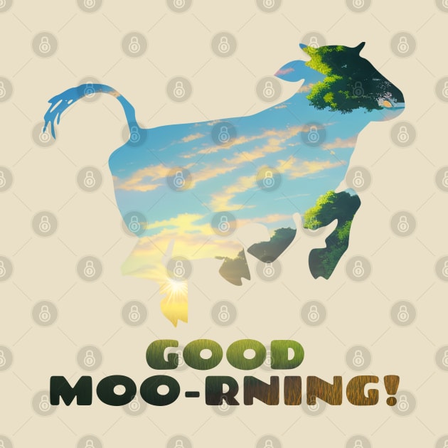 Good Moo-rning! Sunrise Leaping Calf by Chance Two Designs