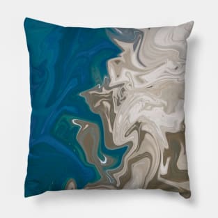 Liquid Marble, Wavy Beach Colours Pillow