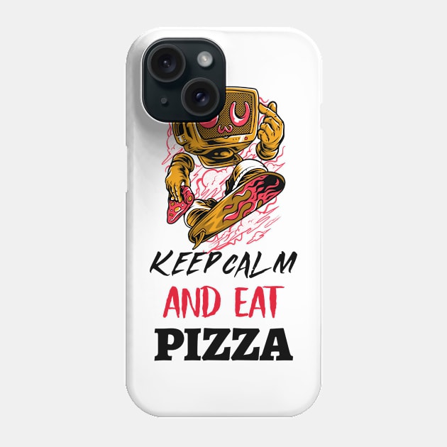 keep calm and eat pizza Phone Case by Kongsepts