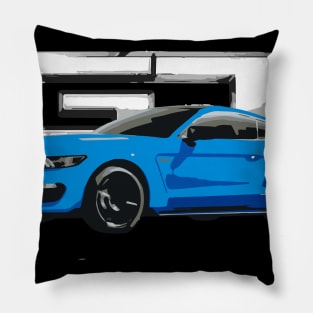 GT Mustang Grabber Blue Pillow