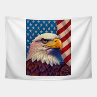 USA America Fourth of July Op Art Bald Eagle July 4th Tapestry