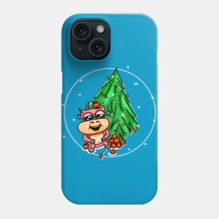 Christmas funny colored bulls. Phone Case