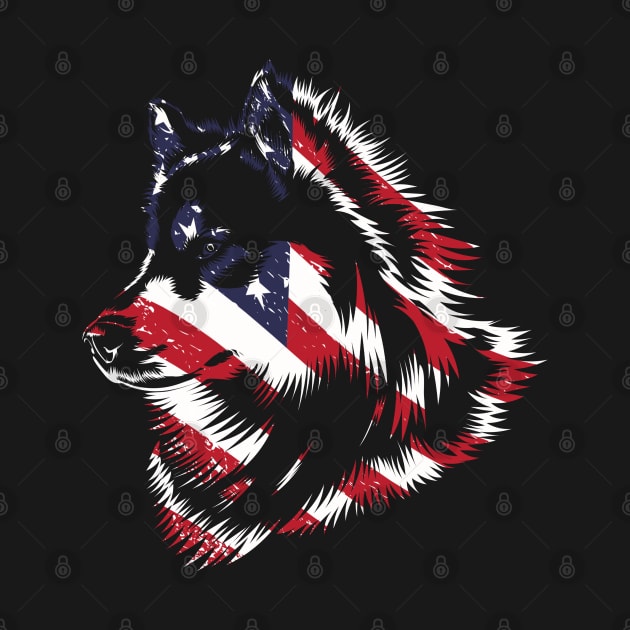 American Flag Siberian Husky- Present for Americano From america by Benzii-shop 