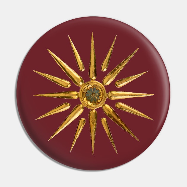 Macedonian Sun Ancient Symbol Design Pin by Pikmi