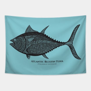 Atlantic Bluefin Tuna with Common and Scientific Names Tapestry