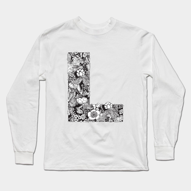 Floral Letter L Letter L Long Sleeve T Shirt Teepublic Au