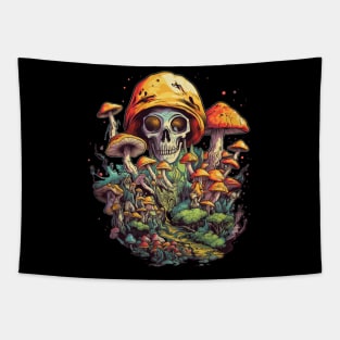 Psychedelic World Sketches Magic Shroom Tapestry