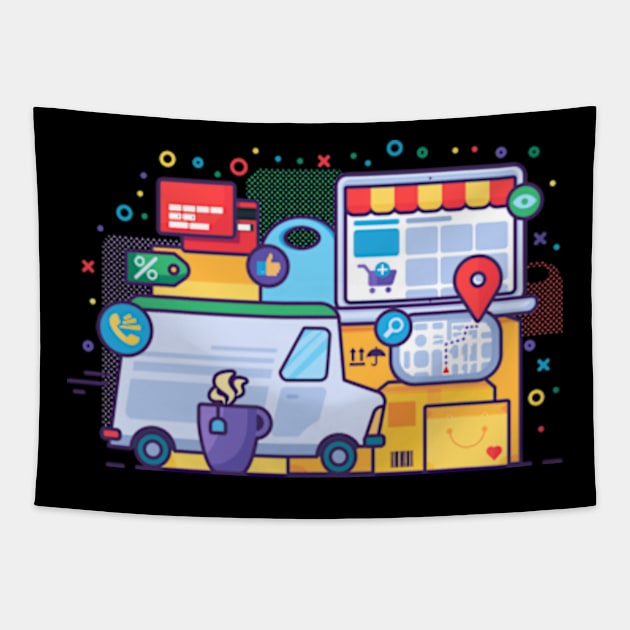 Business Online Tapestry by Polahcrea