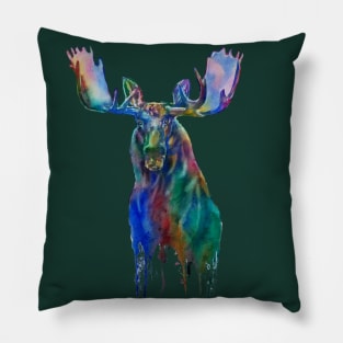 Moose Lover Watercolor Pillow