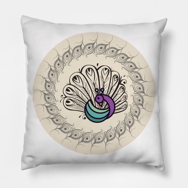 Peacock Artwork Design Pillow by GoodyL