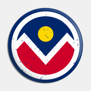 Retro Denver Colorado Flag // Vintage Denver Grunge Emblem Pin