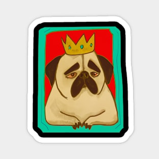 Sad Mops King Dog Lover Retro Magnet