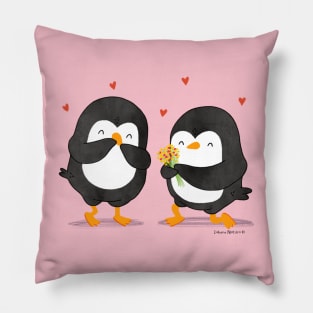 Couple of Penguins in love Pillow