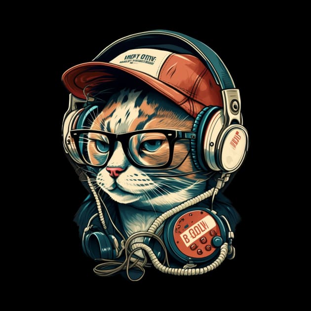 Cat Jam Session- Headphones On by Starry Street