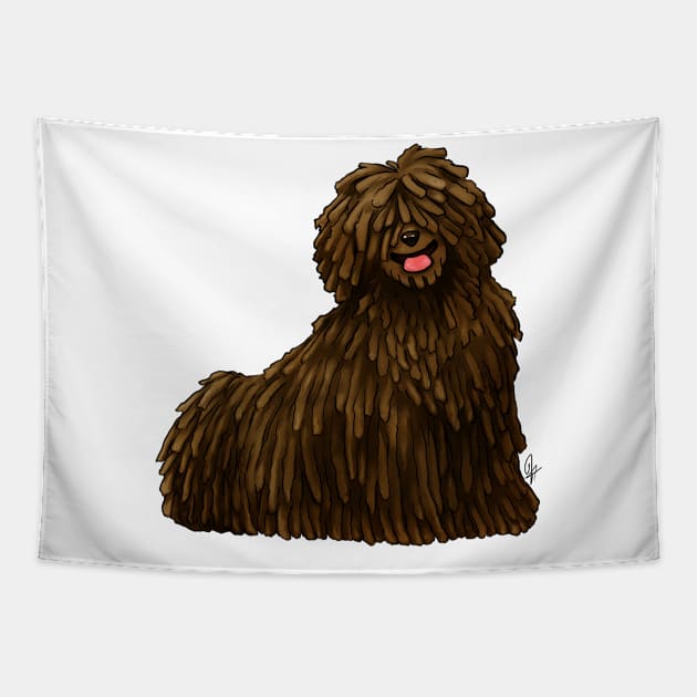 Dog - Puli - Brown Tapestry by Jen's Dogs Custom Gifts and Designs