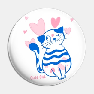 Cute Shy Cat Pin