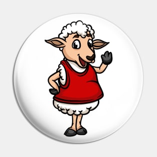 Cute Anthropomorphic Human-like Cartoon Character Sheep in Clothes Pin