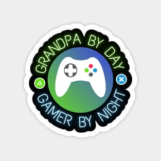 Grandpa By Day Gamer By Night Funny Gaming Magnet