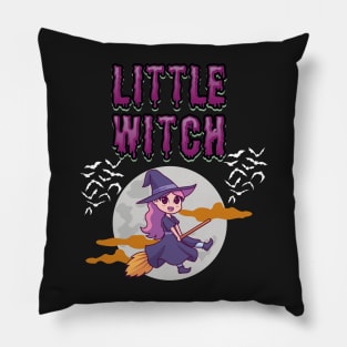 Little witch trick or treat halloween costume - cute spooky halloween Pillow
