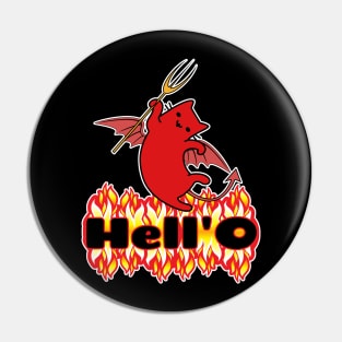 Red cat devil hello Pin