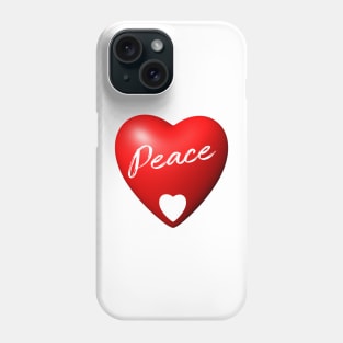 Peace in a 3D red heart Phone Case