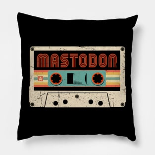 Great Gift Mastodon For Name Retro Styles Color 70s 80s 90s Pillow