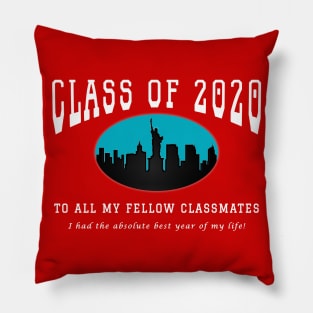 Class of 2020 - Red, Turquoise and White Colors Pillow