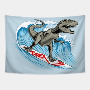 T-Rex Surfing Tapestry