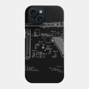 recoil loading small arms Vintage Patent Drawing Phone Case