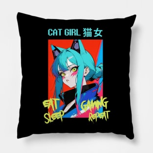 Cat Girl II Pillow