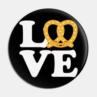 I Love Pretzels for Pretzel Day Funny Office Shirt Pin