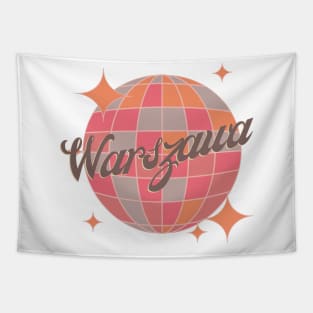 Warszawa Warsaw Poland colorful Retro Vintage party design Tapestry