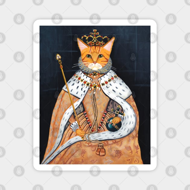 The Cat Queens Coronation Magnet by KilkennyCat Art