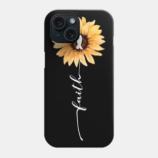 Faith Sunflower Gray Ribbon Brain Cancer Awareness Phone Case