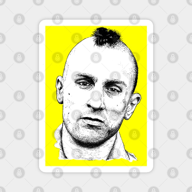 Robert De Niro - Taxi Driver - Yellow Magnet by daveseedhouse