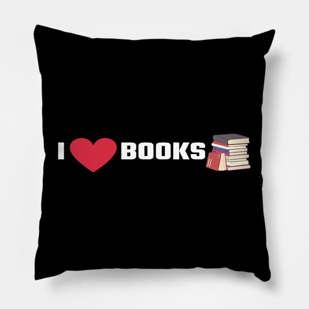 I Love books/I Heart Books Pillow by The Print Palace