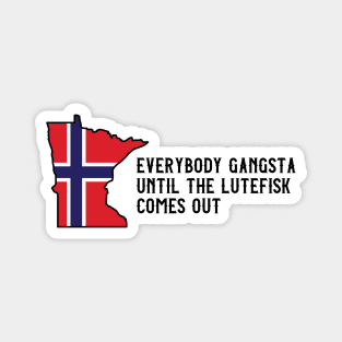 Funny Minnesota Norwegian Flag Lutefis Magnet