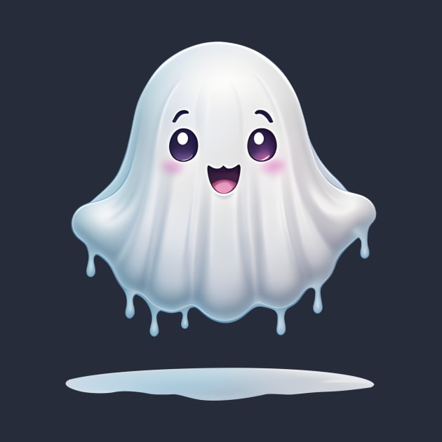 Cute ghost floating. Halloween ghost cartoon by Salasala