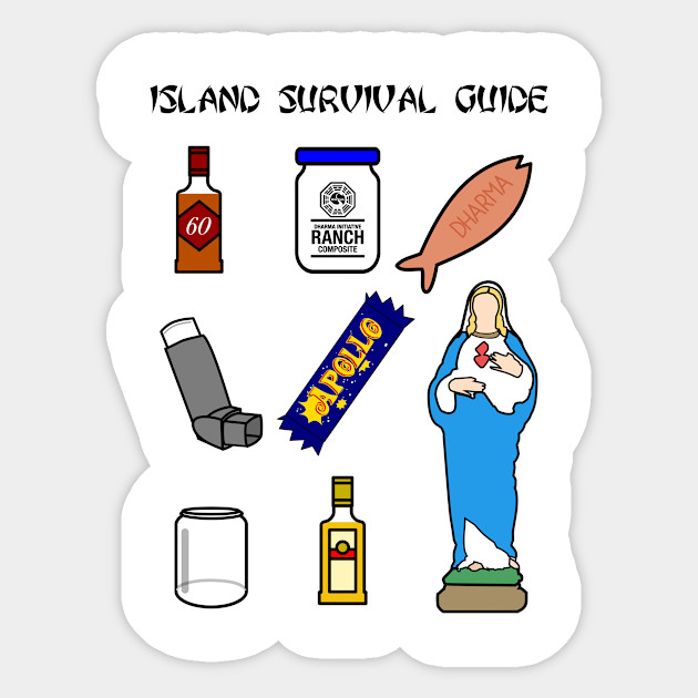 Craphole Island Survival Guide Lost Tv Sticker Teepublic