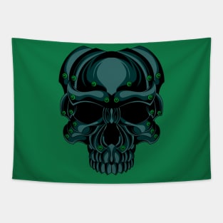 green iron skull Tapestry