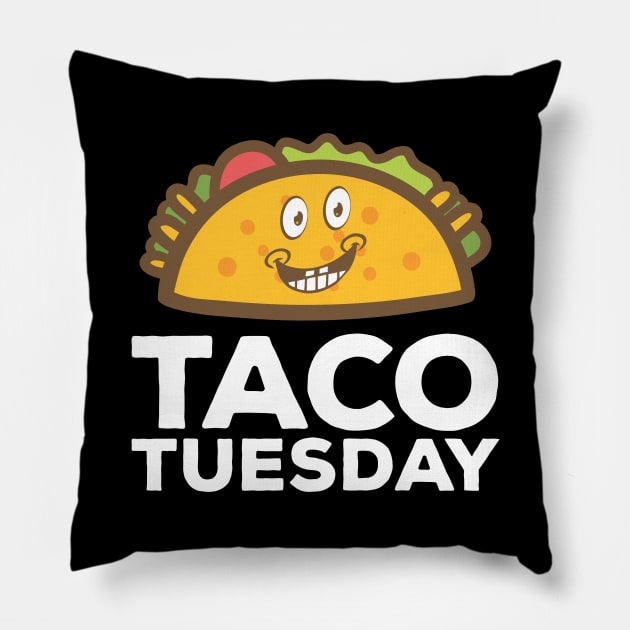 Cute & Funny Taco Tuesday Smiling Taco Pillow by theperfectpresents