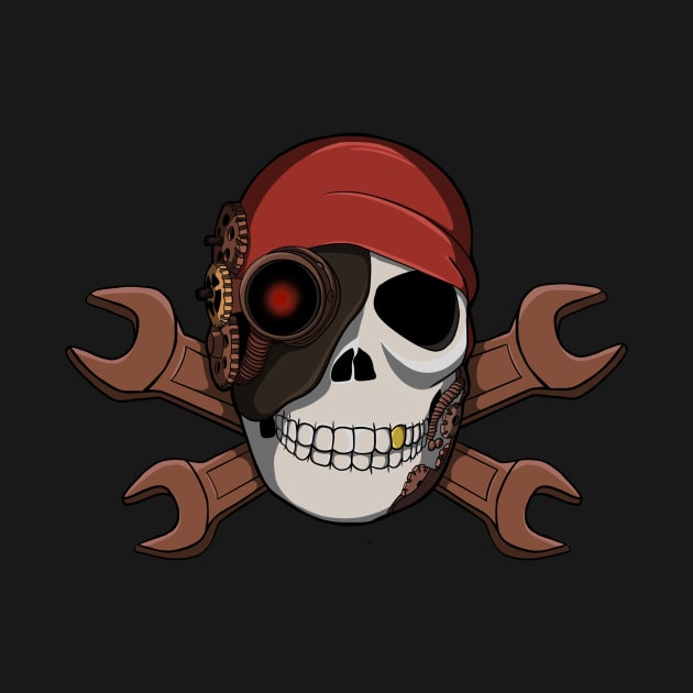 Steampunk Pirate Skull by CraftyNinja