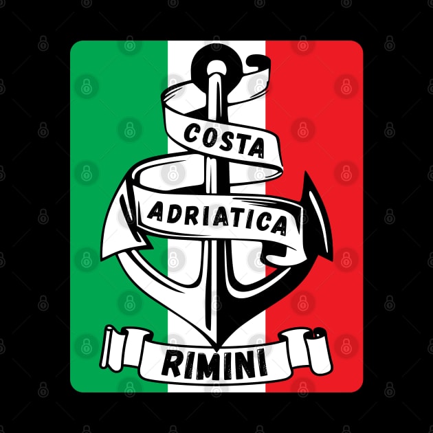 Costa Adriatica Rimini Italy Flag by Pistacchio Gift