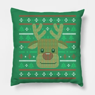 Reindeer Ugly Sweater Pillow