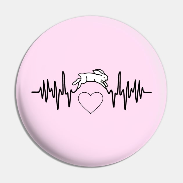 Cute Mini Lop Rabbit Hopping Around Heartbeat Pulse Hoppy Birthday To Bunny Lovers Pin by wigobun